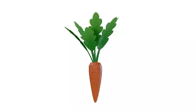 Stylized Carrot 3D Model  Game Ready Low Poly Vegetable Low-poly 3D model 4