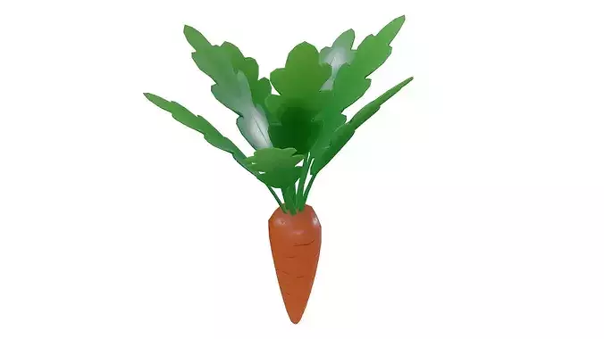 Stylized Carrot 3D Model  Game Ready Low Poly Vegetable Low-poly 3D model 3