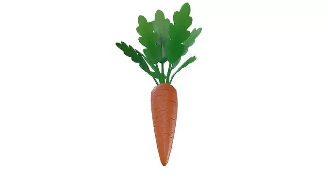 Stylized Carrot 3D Model  Game Ready Low Poly Vegetable Low-poly 3D model 2