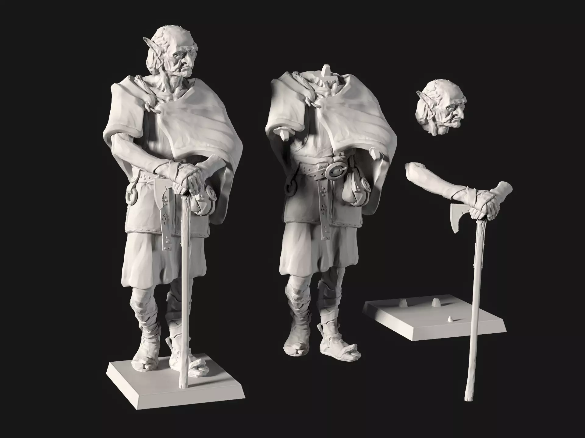 Old goblin-e - Fantasy NPC 3D Print Model 3D print model