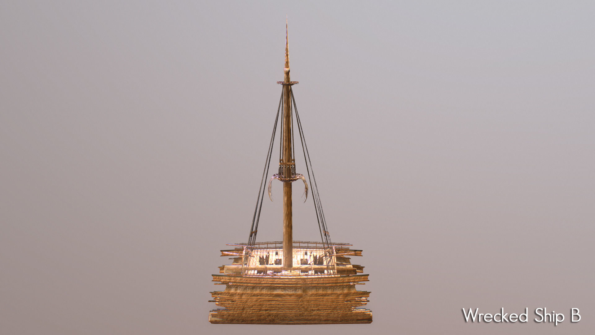 Wrecked Ship Low-poly 3D model_10