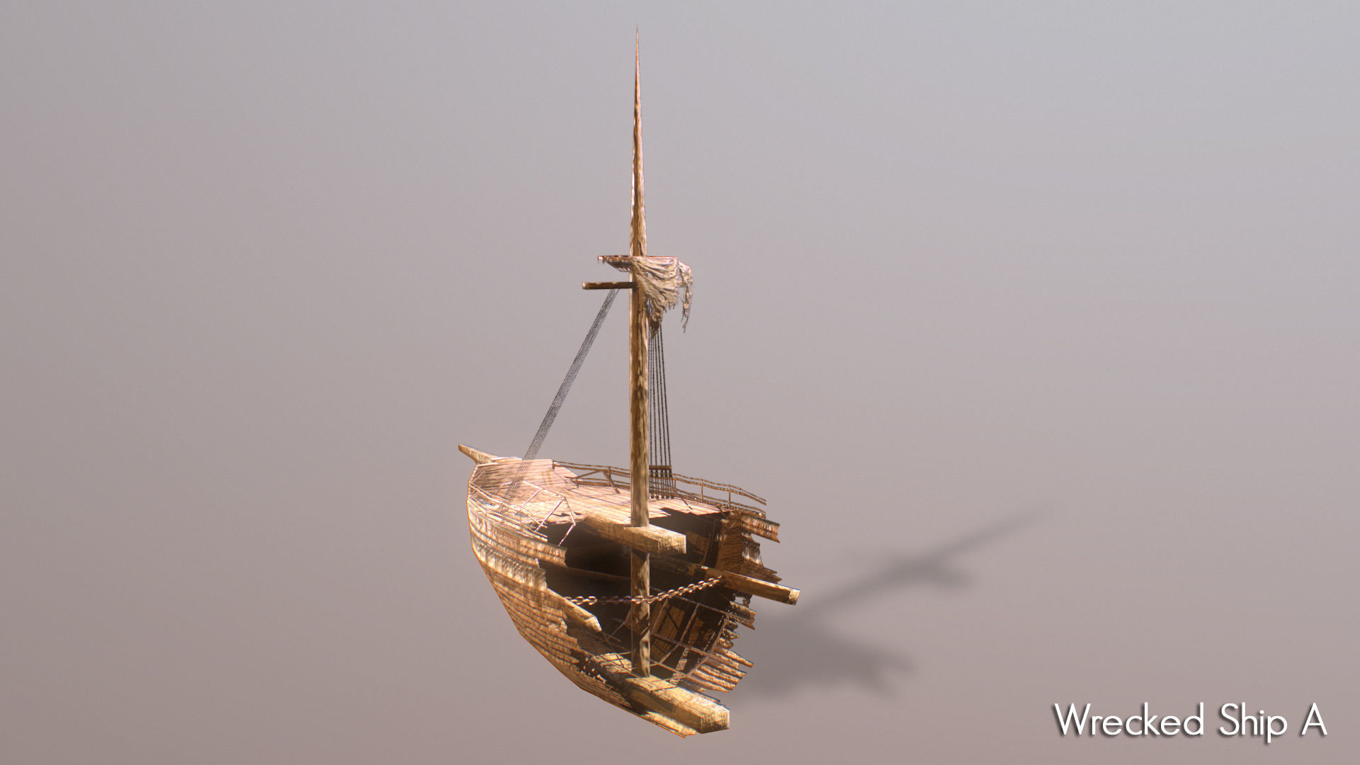 Wrecked Ship Low-poly 3D model_2