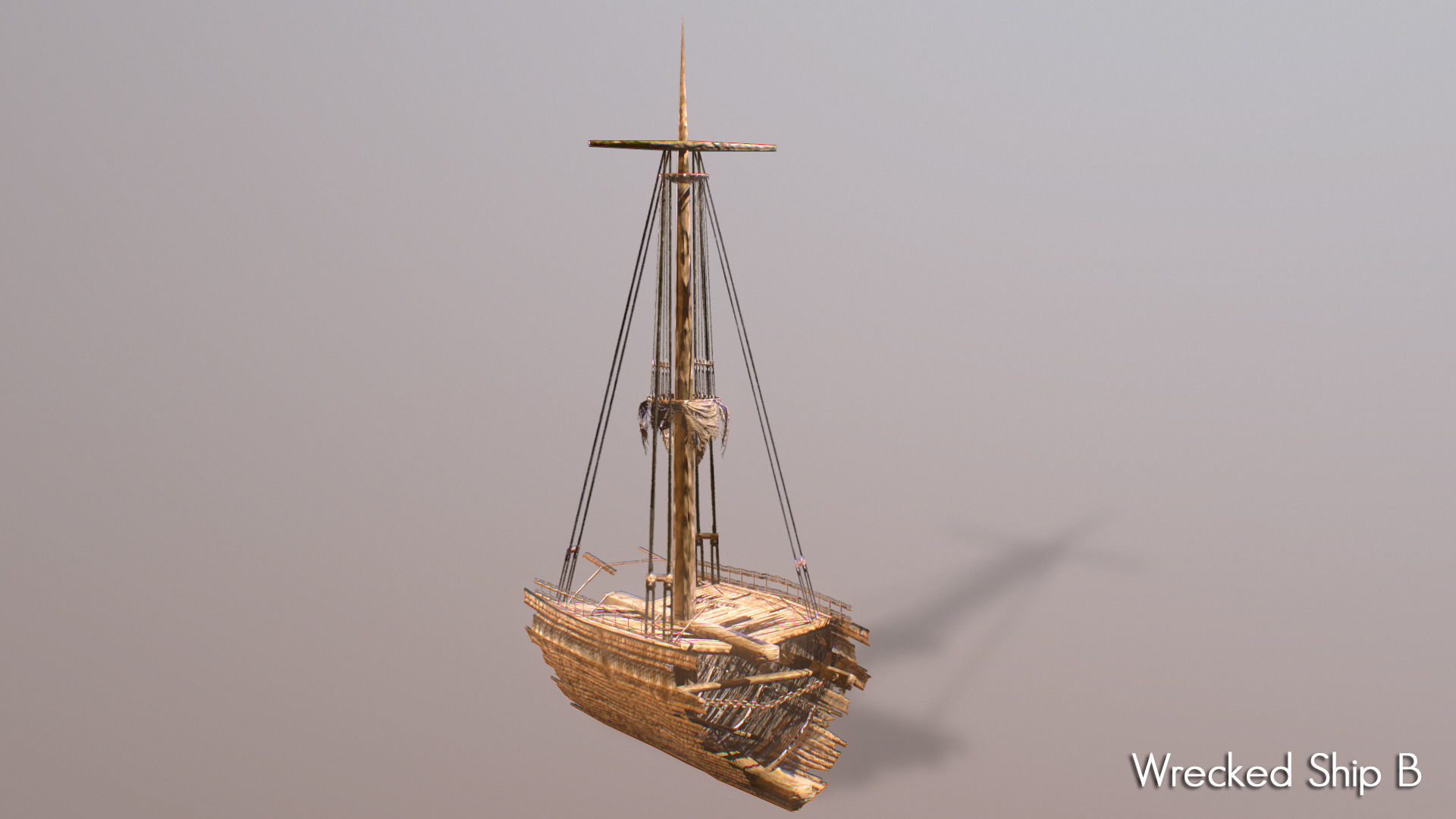 Wrecked Ship Low-poly 3D model_8