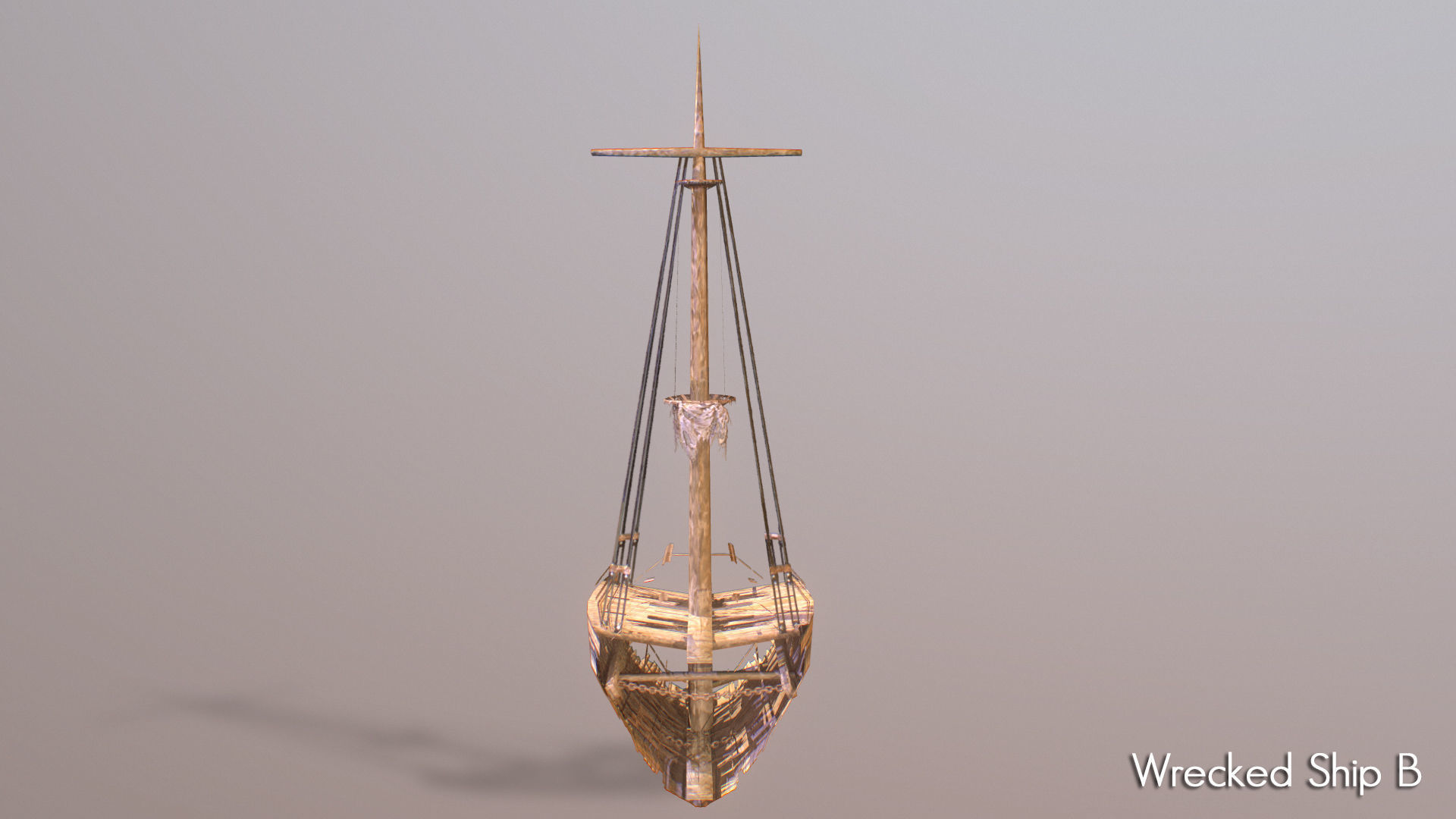 Wrecked Ship Low-poly 3D model_12