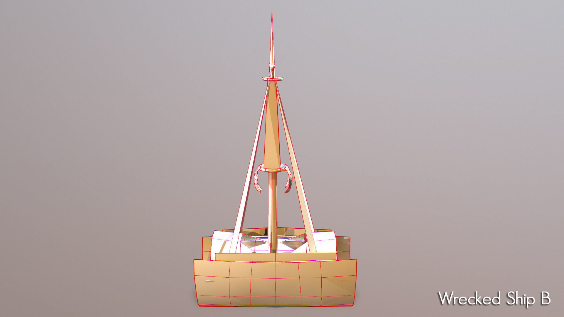 Wrecked Ship Low-poly 3D model_11