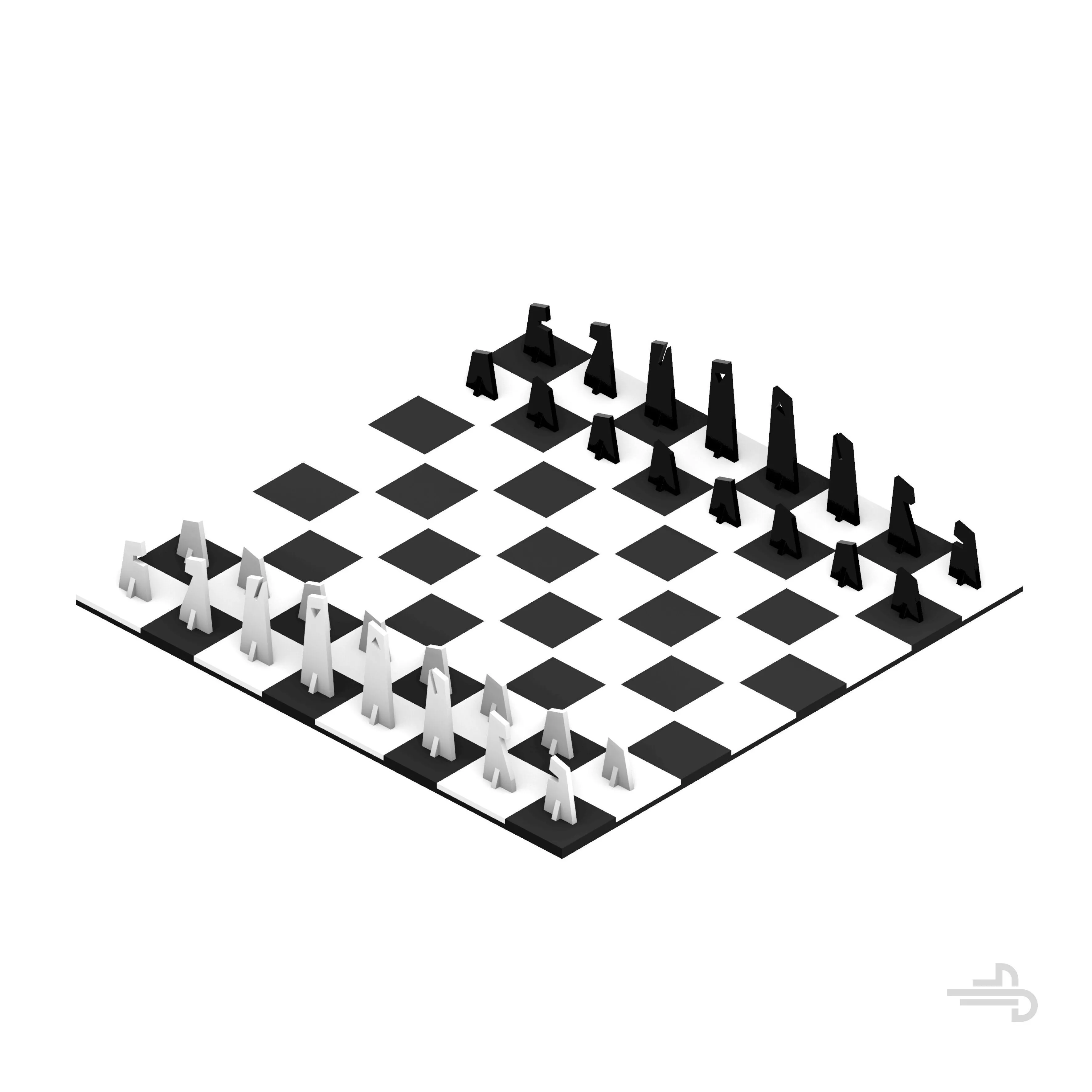 Monolith Chess Set 3D print model