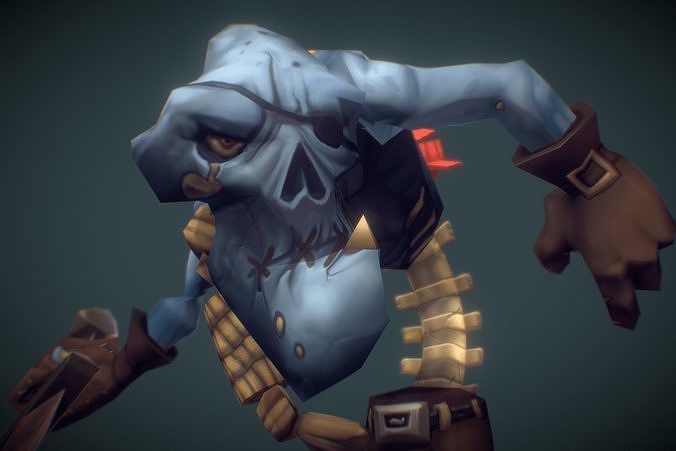 Zombie Murderer - Low Poly Hand Painted Low-poly 3D model