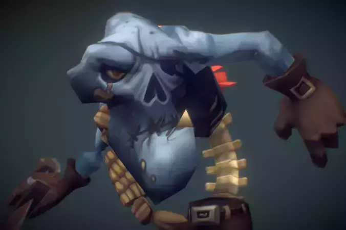 Zombie Murderer - Low Poly Hand Painted Low-poly 3D model