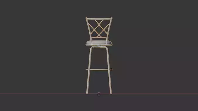 Modern Adjustable Swivel Bar Stool 3D Model  Low-poly 3D model 6