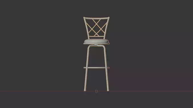 Modern Adjustable Swivel Bar Stool 3D Model  Low-poly 3D model 5
