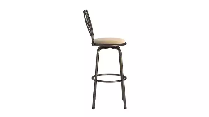 Modern Adjustable Swivel Bar Stool 3D Model  Low-poly 3D model 3