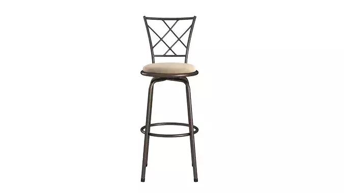 Modern Adjustable Swivel Bar Stool 3D Model  Low-poly 3D model 2