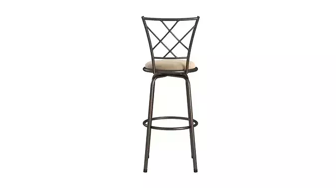 Modern Adjustable Swivel Bar Stool 3D Model  Low-poly 3D model 4