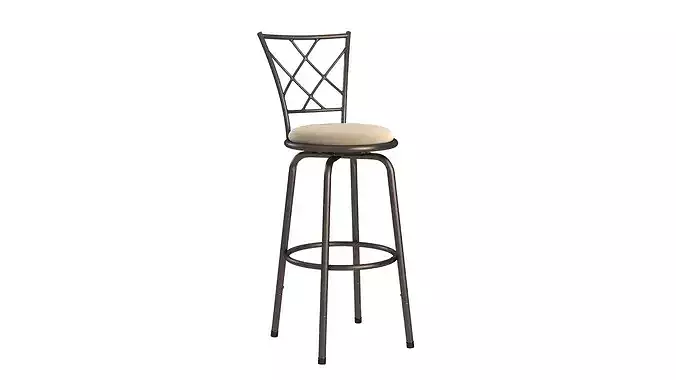 Modern Adjustable Swivel Bar Stool 3D Model Low-poly 3D model