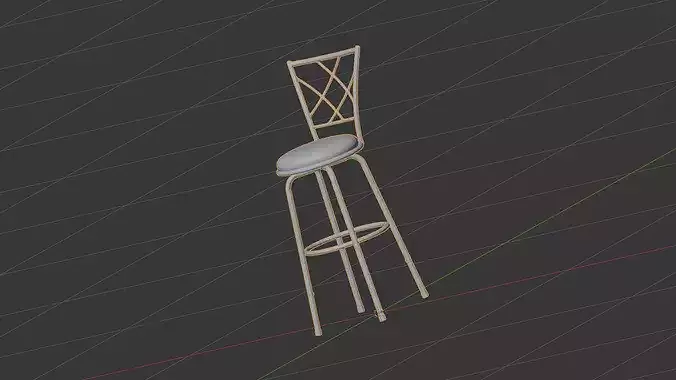 Modern Adjustable Swivel Bar Stool 3D Model  Low-poly 3D model 7