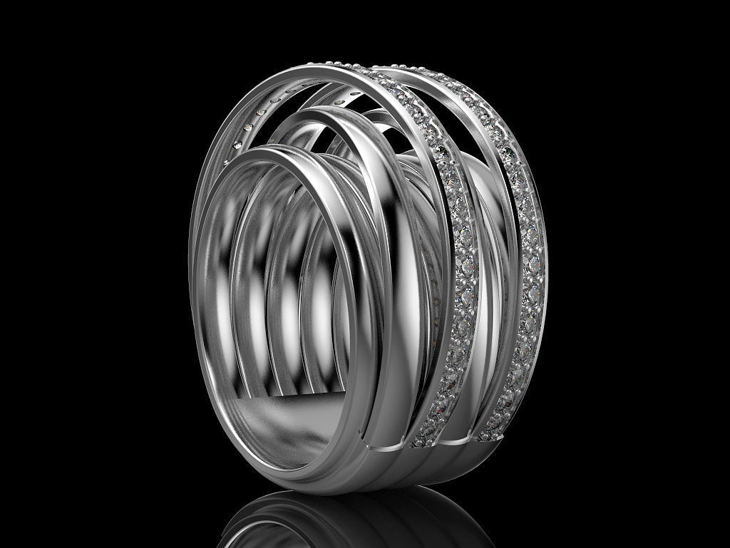 Multi band ring 2 3D print model_4
