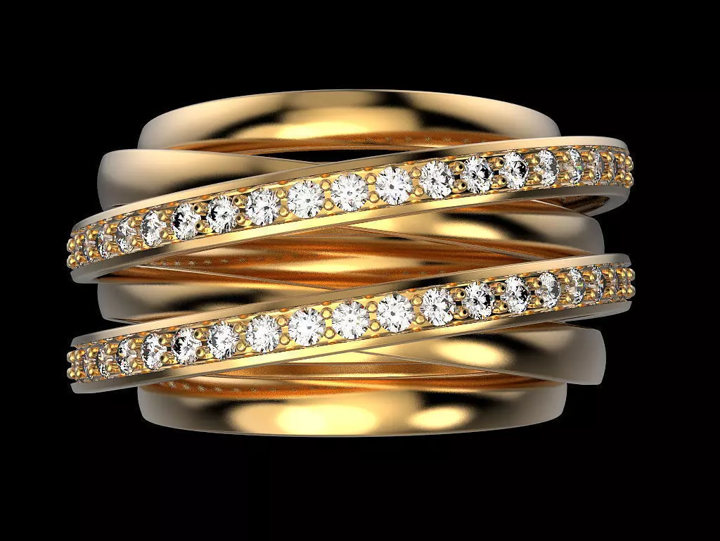 Multi band ring 2 3D print model_0