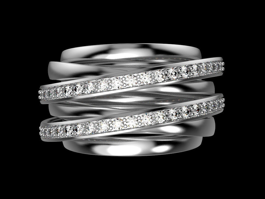 Multi band ring 2 3D print model_3