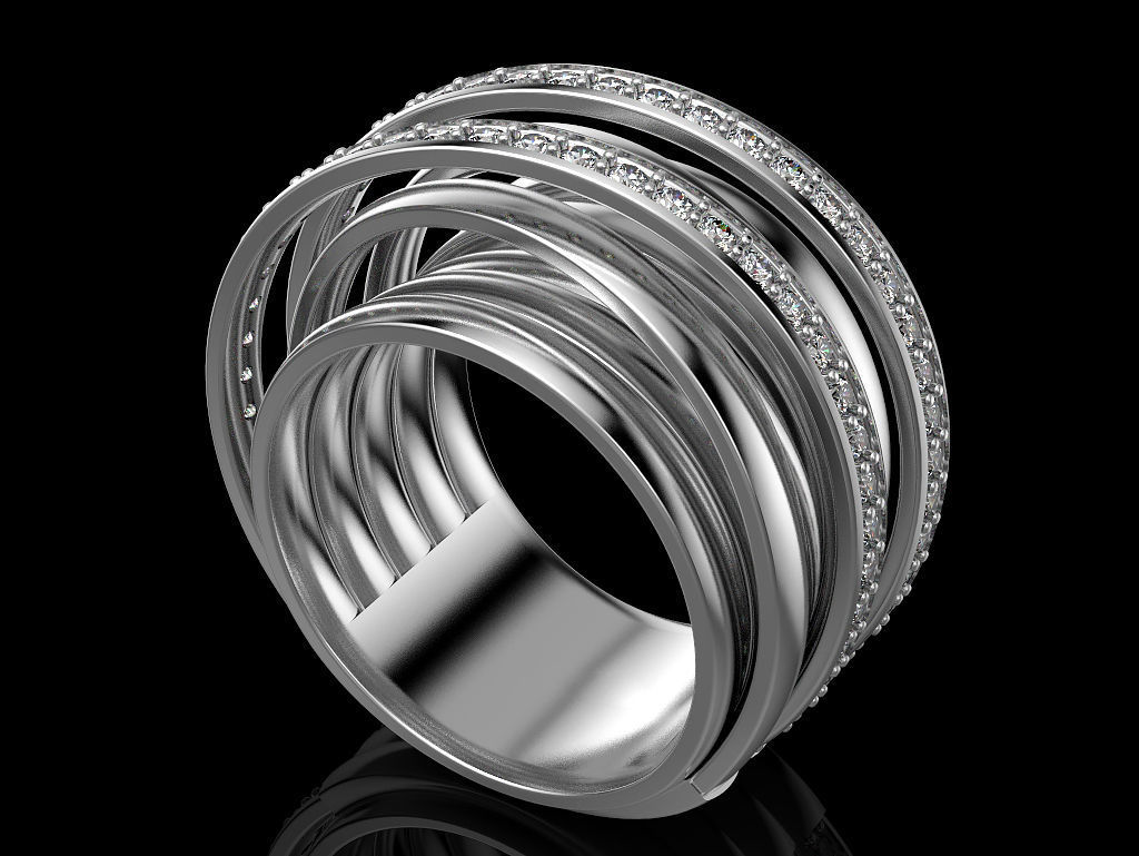Multi band ring 2 3D print model_2