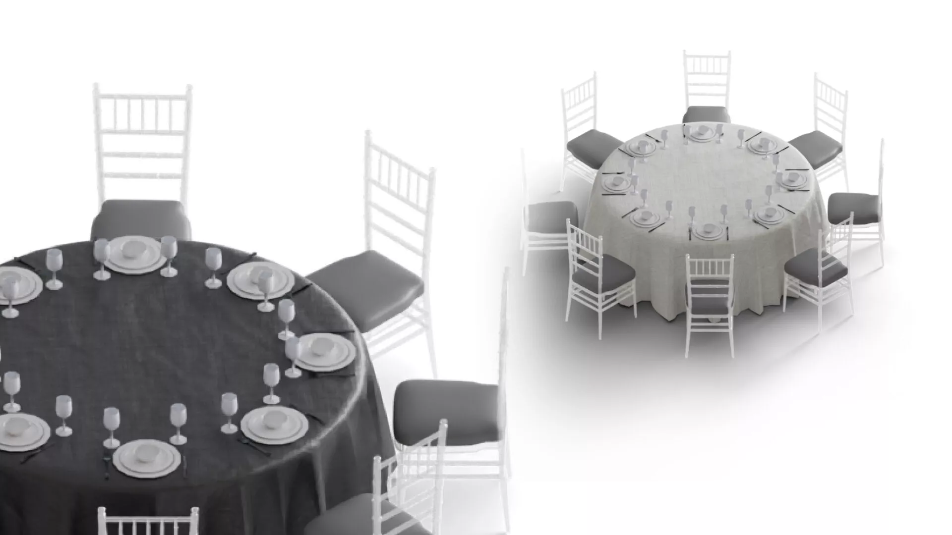 8-Person Banquet Table 3D model