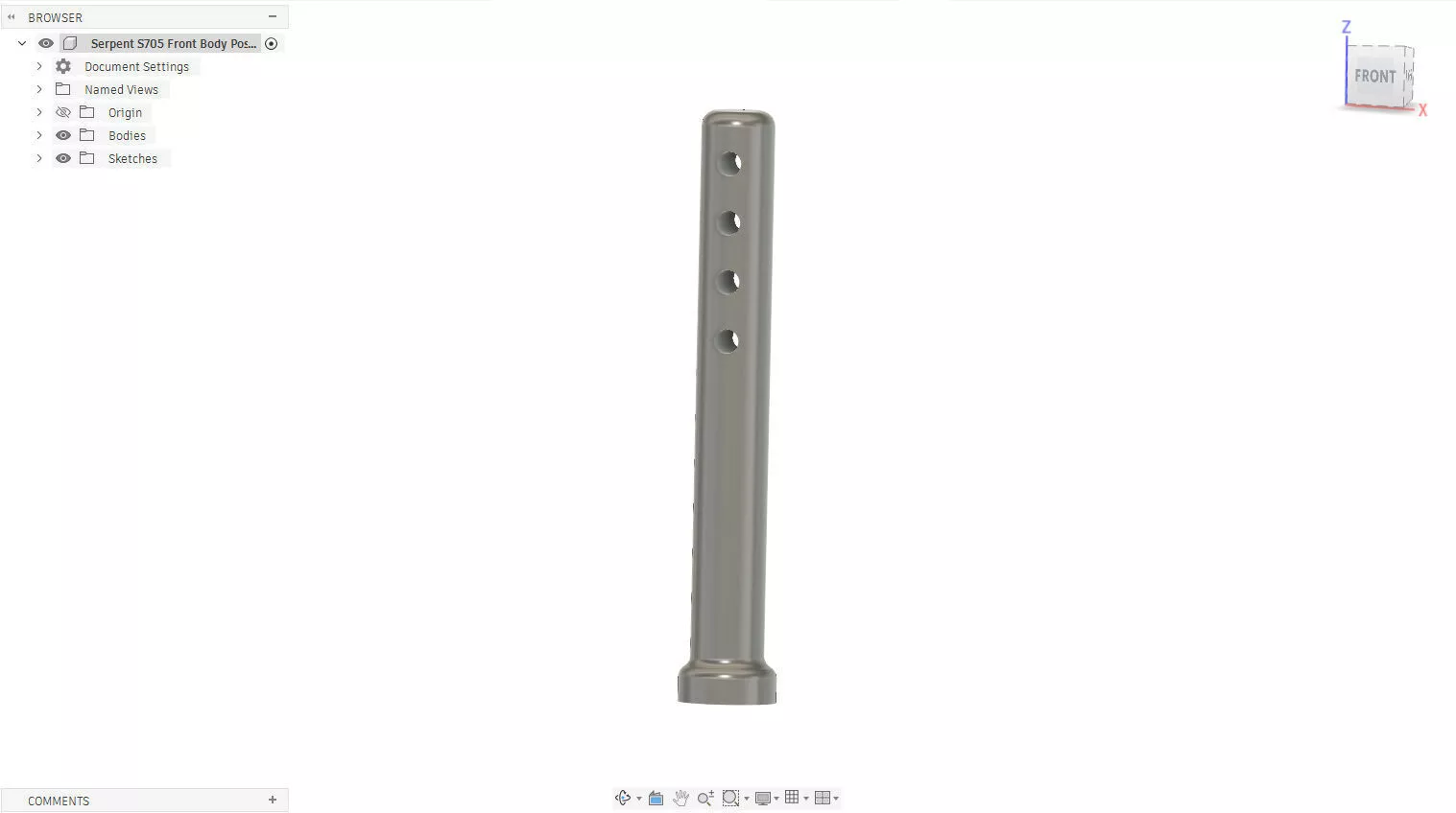 Serpent 808141 Long Body Post for S705 S710 S835 Free 3D print model
