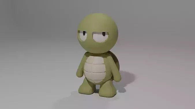 Cute Stylized Cartoon Turtle - 3D Printable
