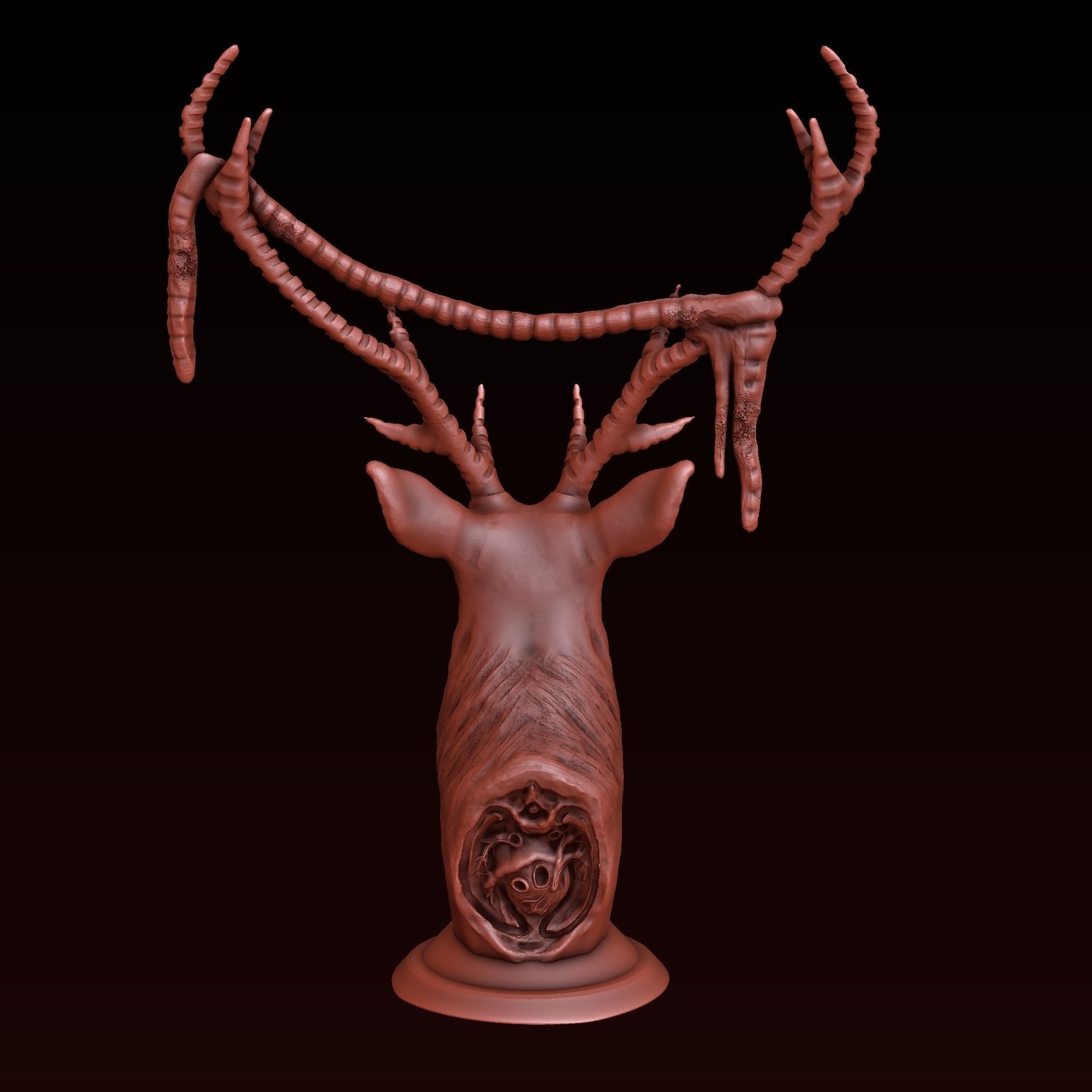 Deer statuette 3D print model_4