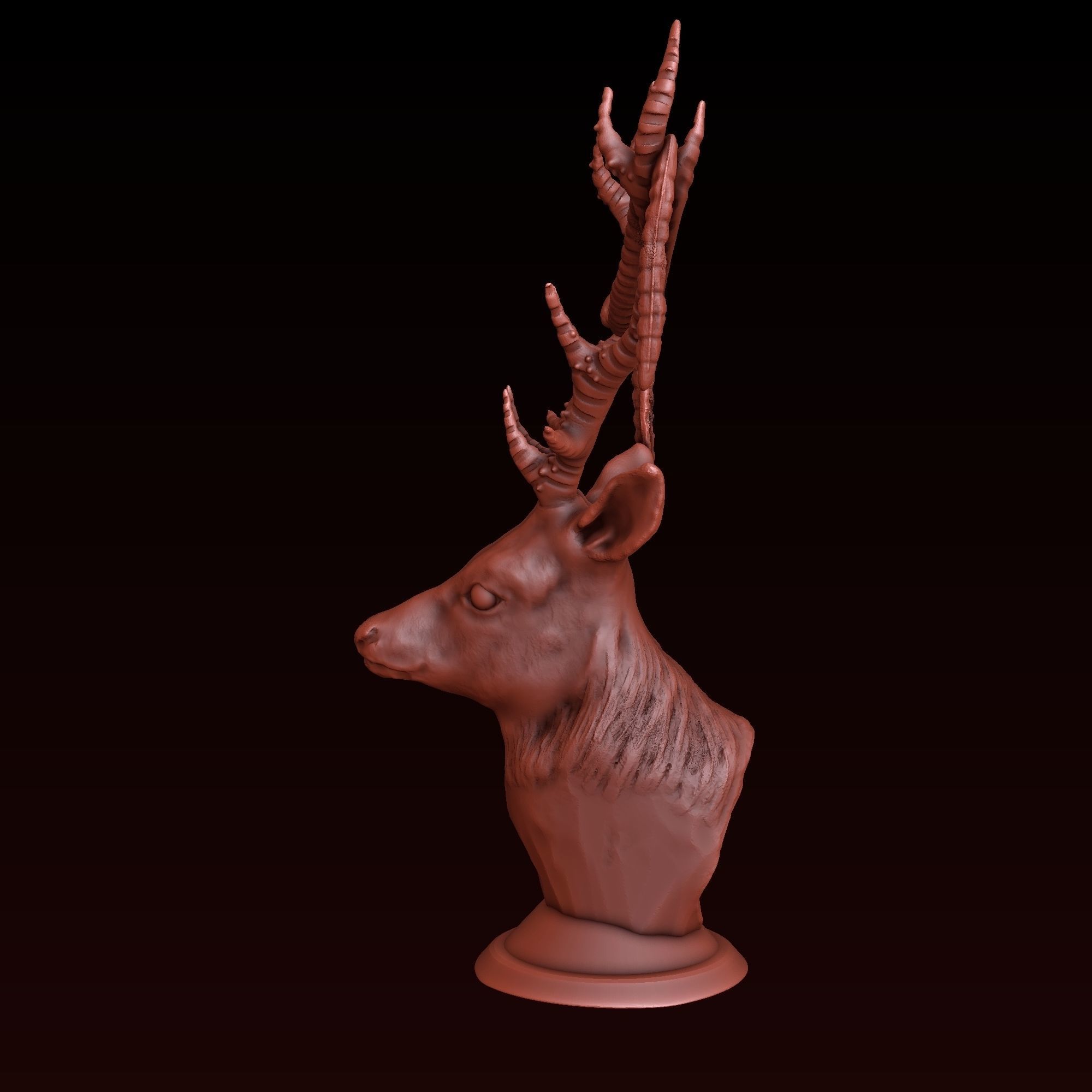 Deer statuette 3D print model_2