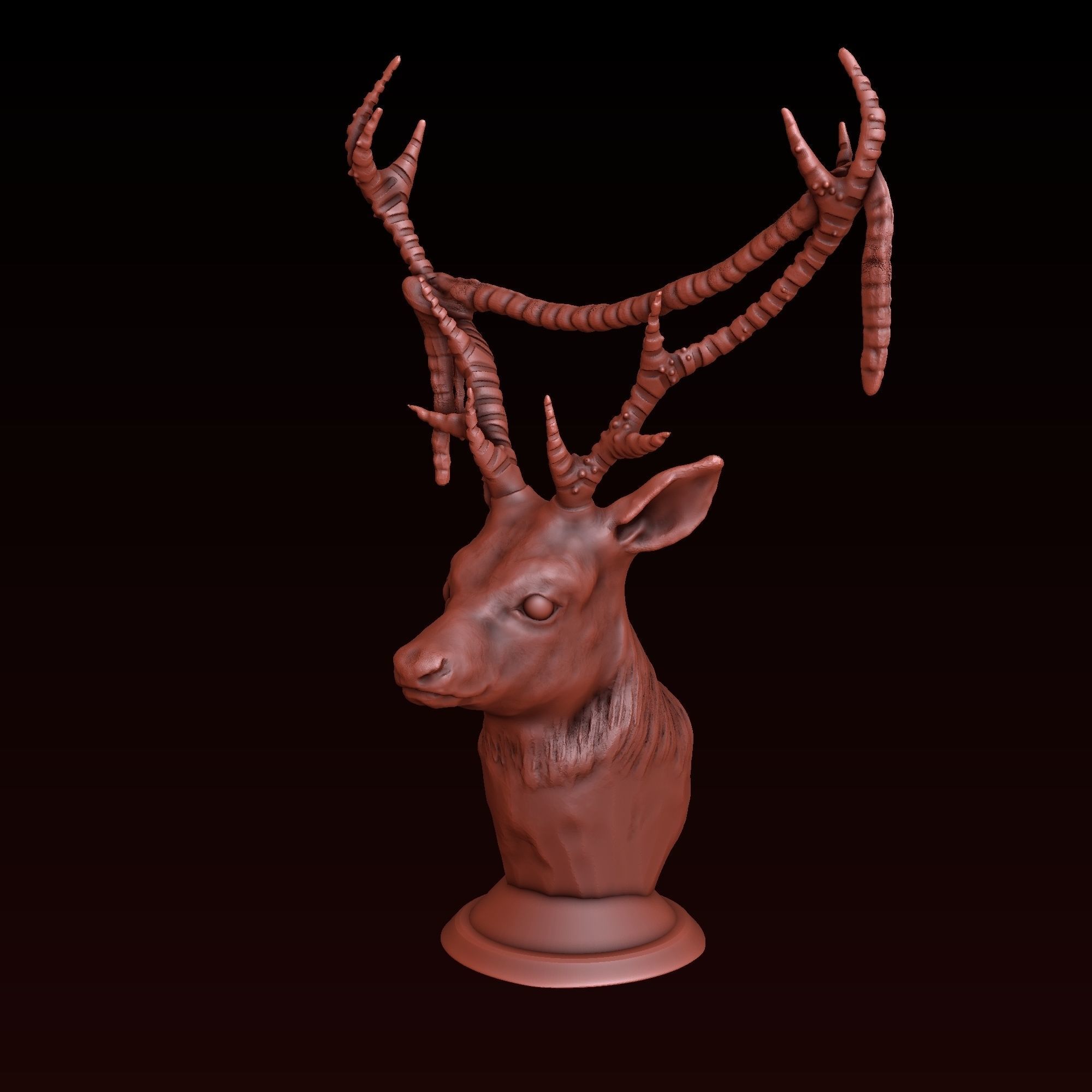 Deer statuette 3D print model_1