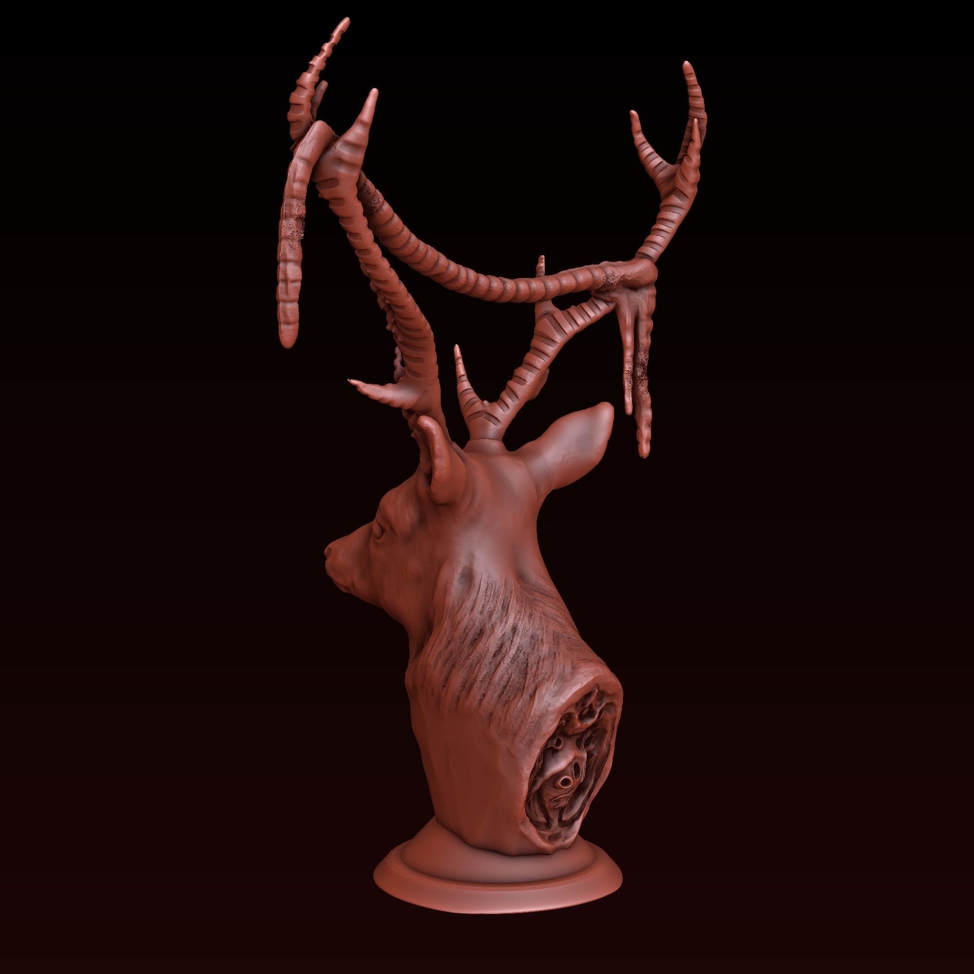 Deer statuette 3D print model_0