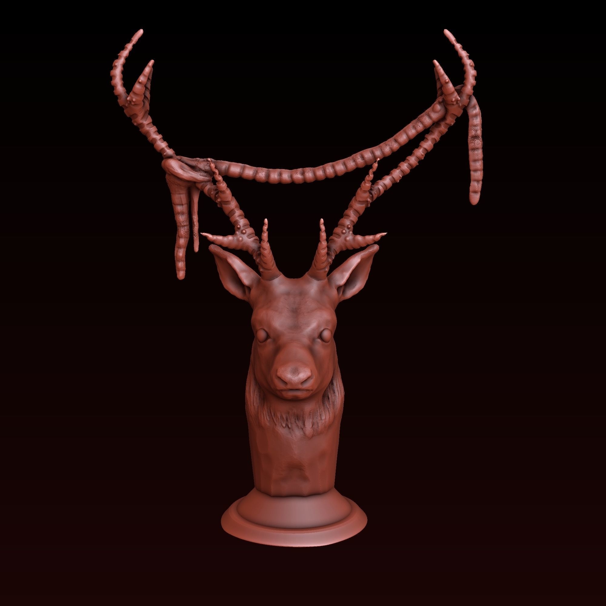 Deer statuette 3D print model_3