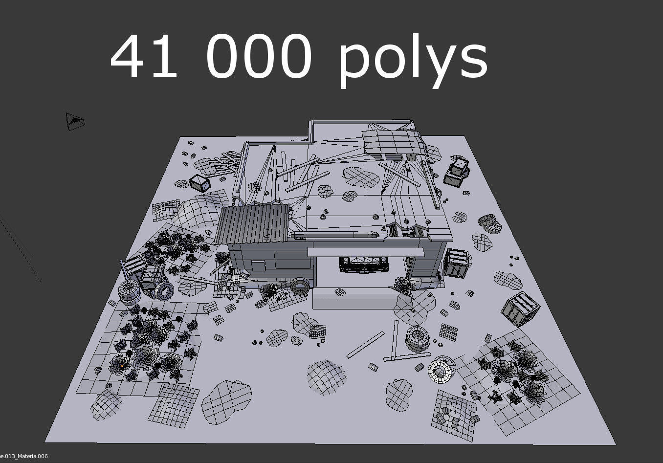 old garage low poly scene Low-poly 3D model_9