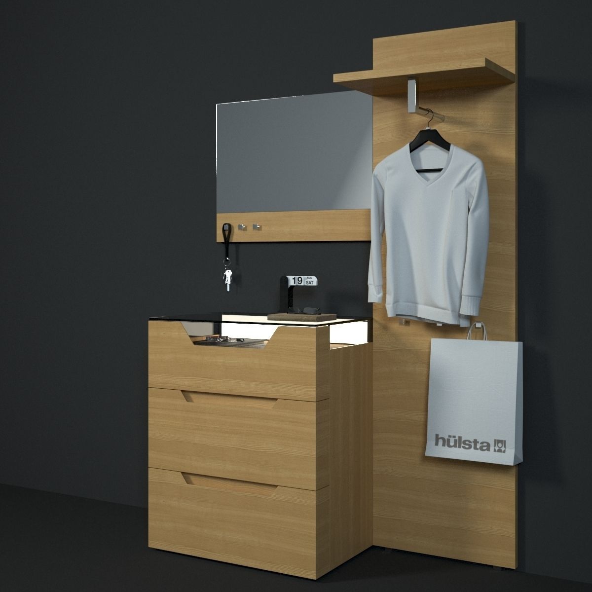 HULSTA Carva Hallway 3D model_1