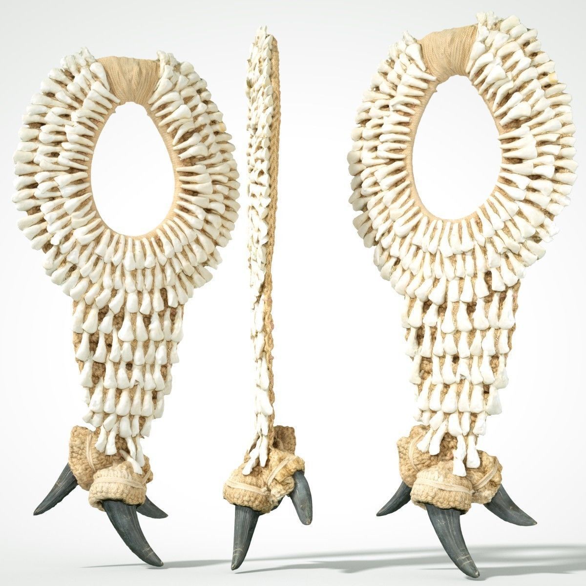 Tooth Necklace Low-poly 3D model_11