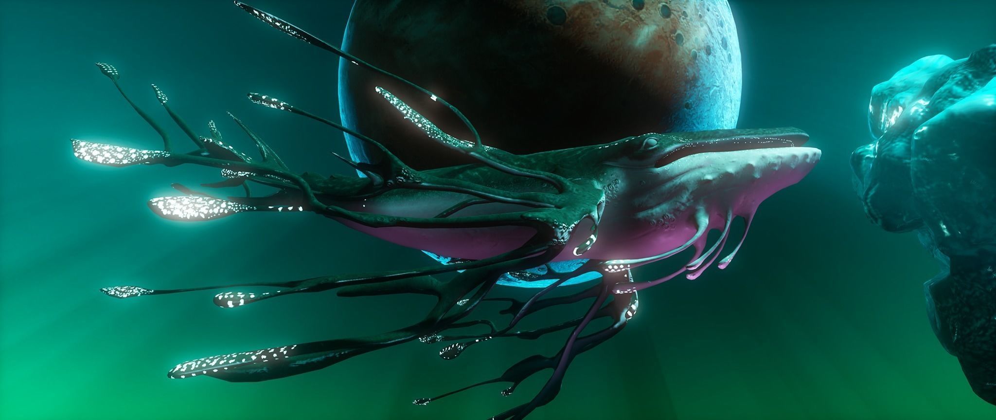 Space Whale Low-poly 3D model_2