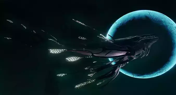 Space Whale Low-poly 3D model