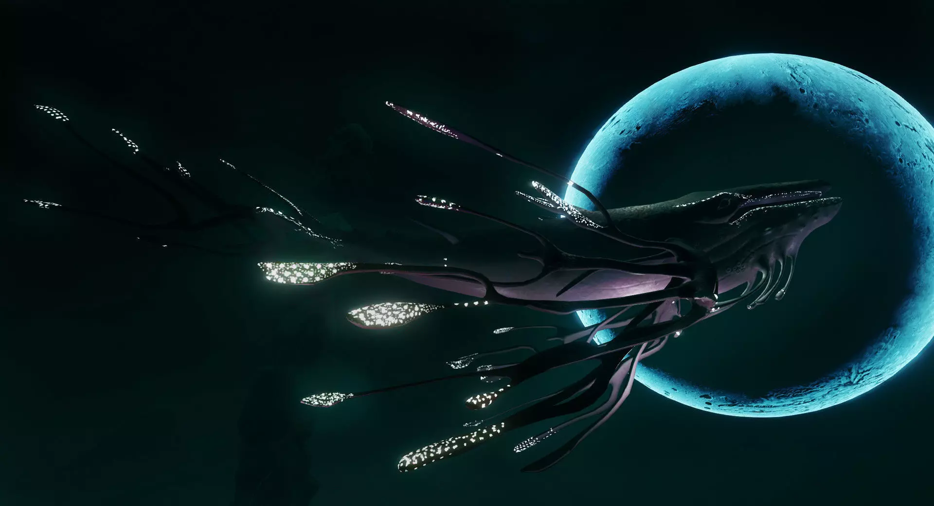 Space Whale Low-poly 3D model_0