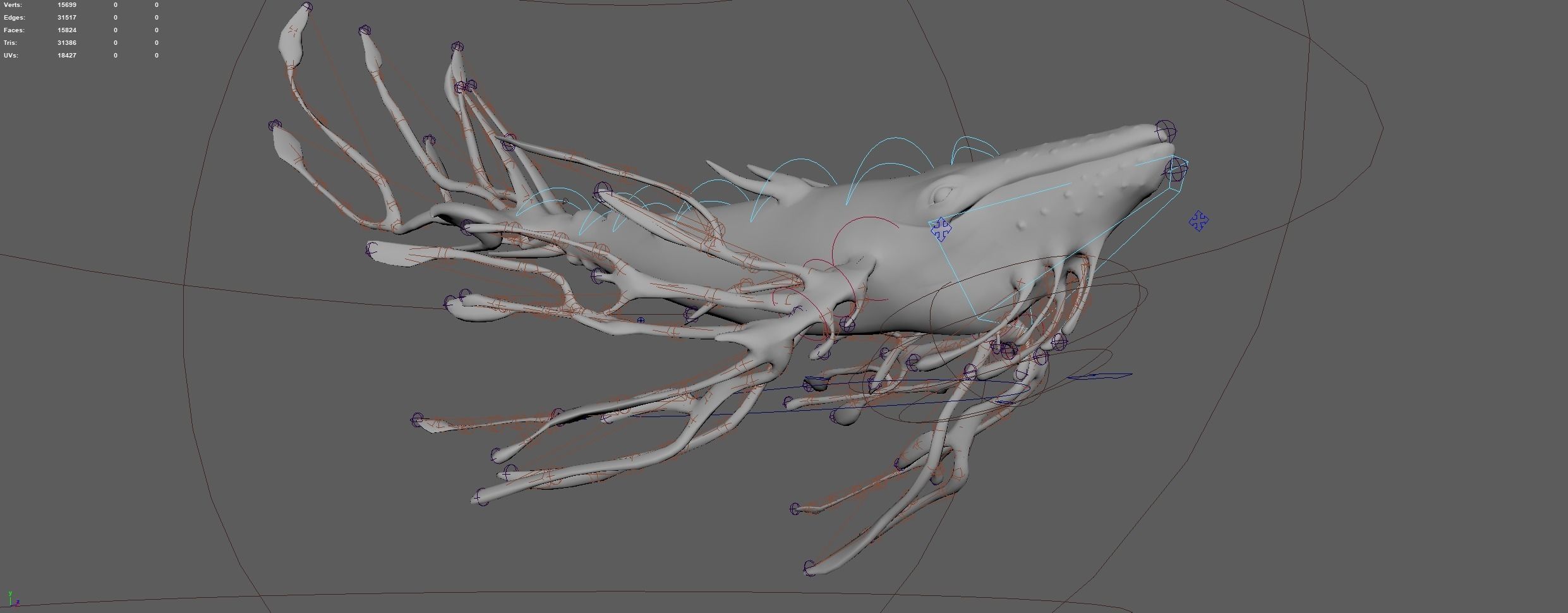 Space Whale Low-poly 3D model_6