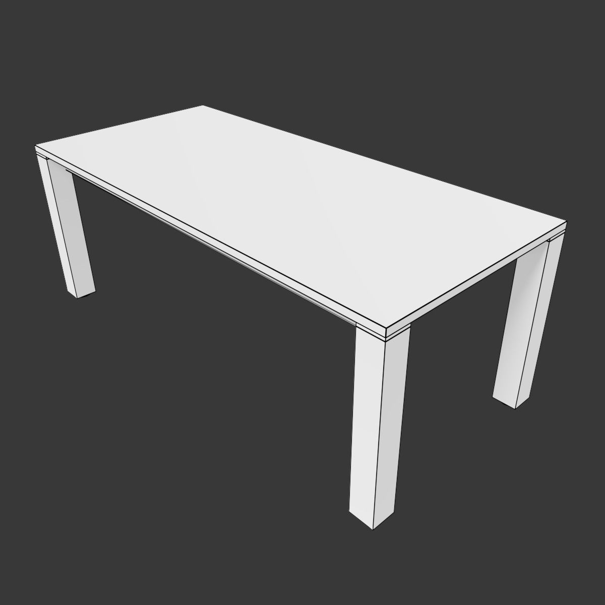 Modern Dining Table 01 Low-poly 3D model_4