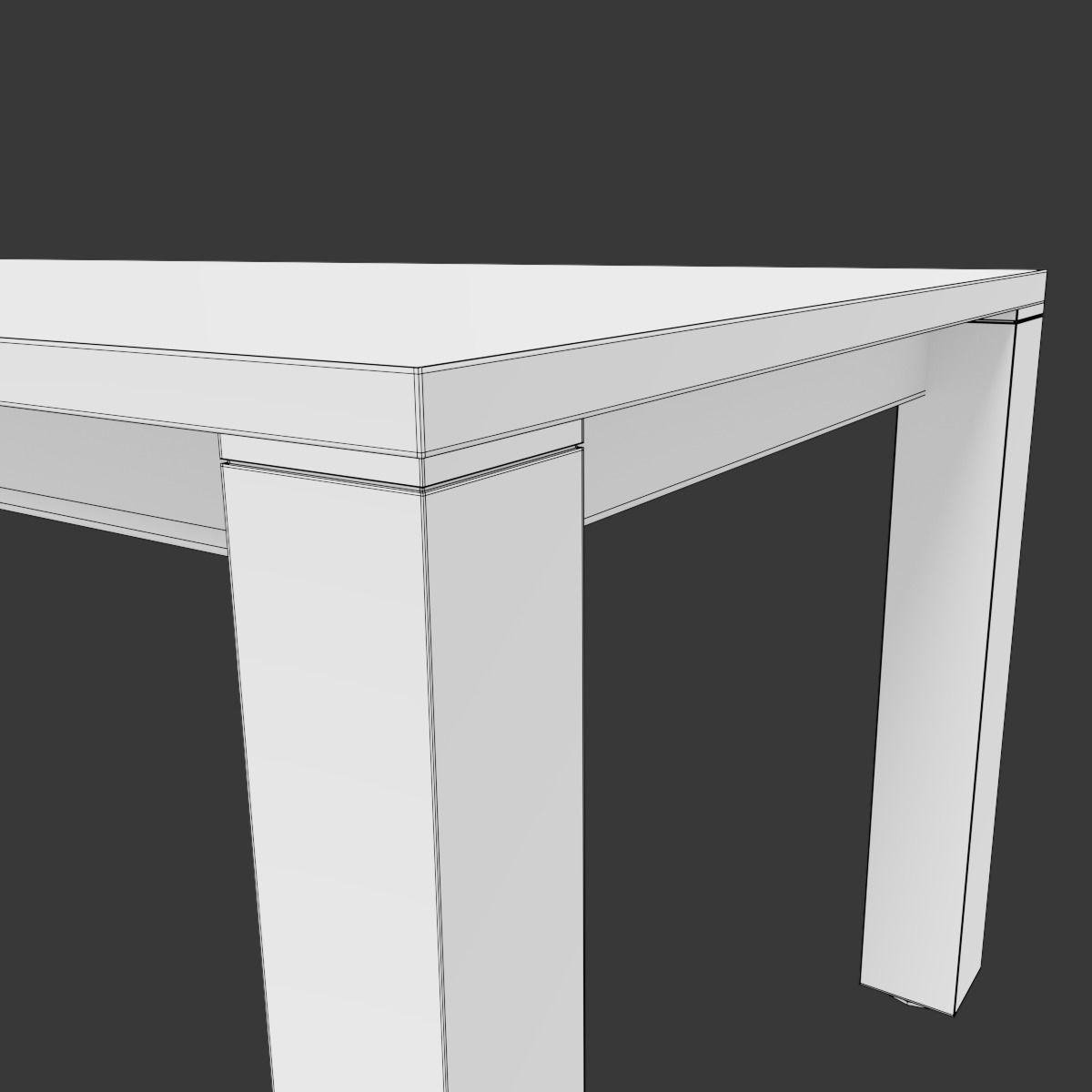 Modern Dining Table 01 Low-poly 3D model_5