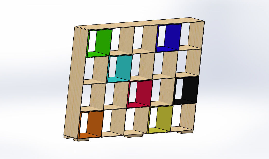 Furniture pallet bookcase 3D model_1