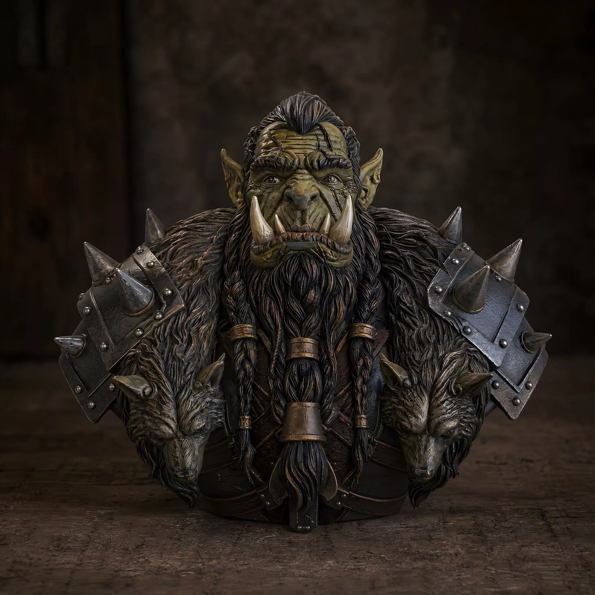 Orc Warlord Bust 3D Print Model 3D print model