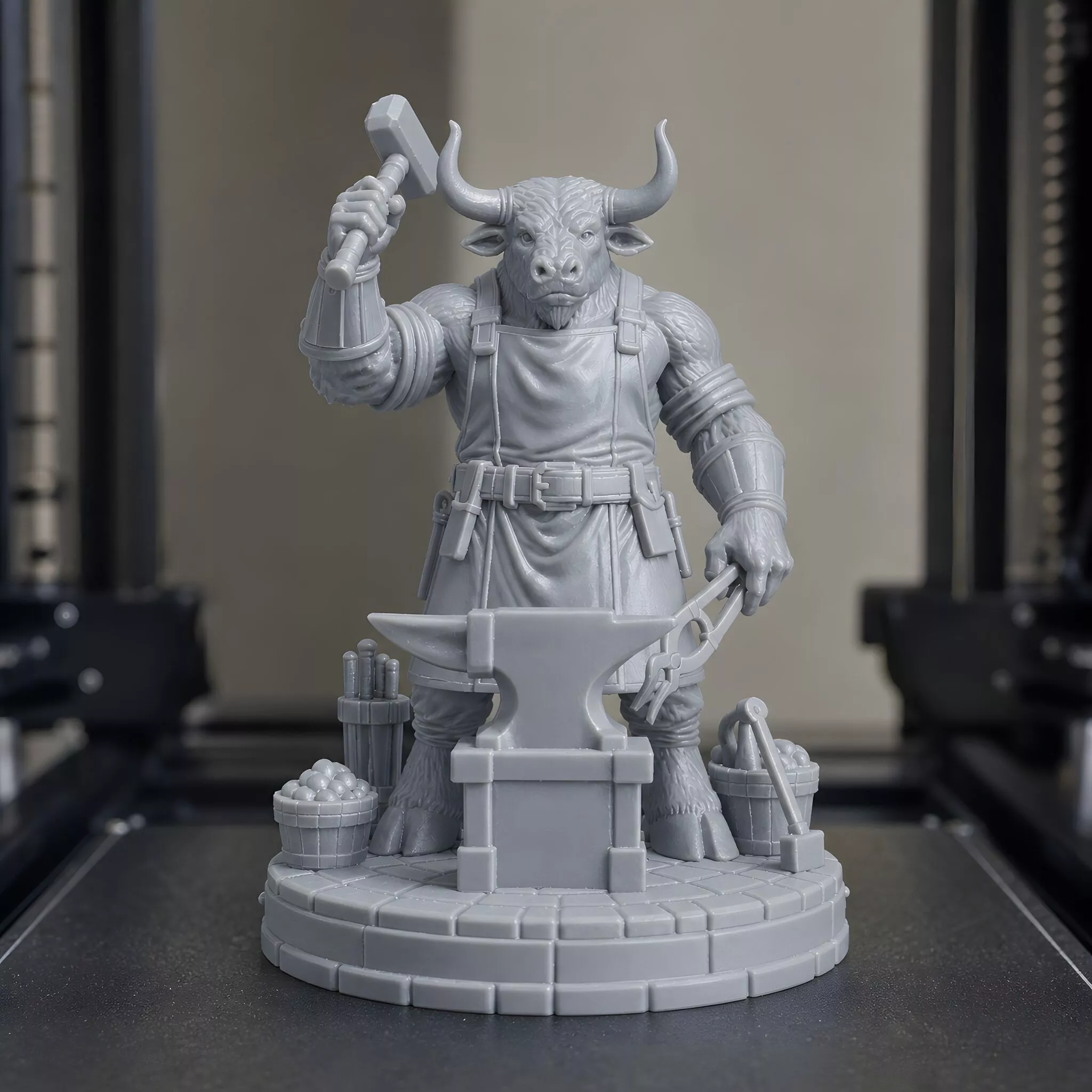 Minotaur Ancient Blacksmith 3D Print Model 3D print model