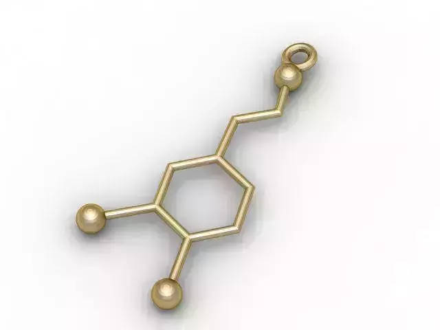 Pendant gold molecule charm