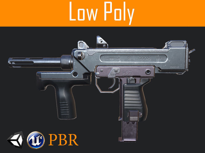 Tommy-gun weapon in call of duty ops Low-poly 3D model