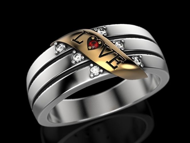 Love ring 3D print model