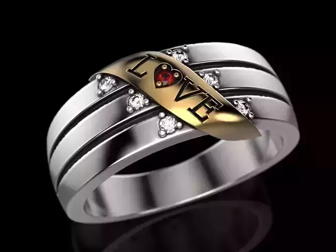 Love ring 3D print model