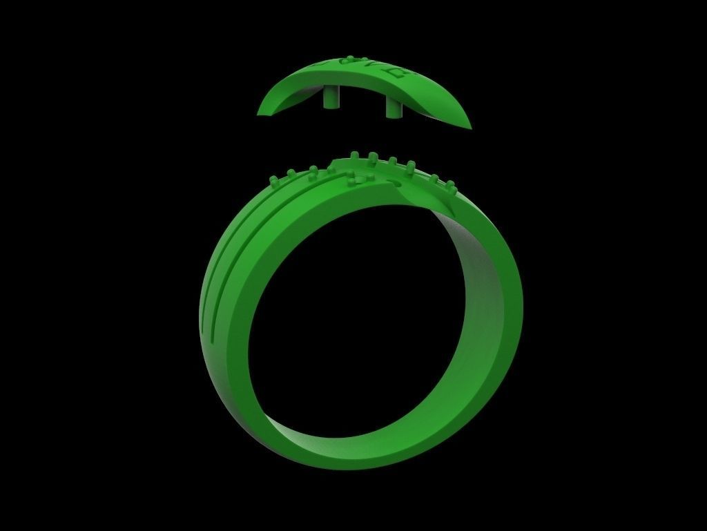 Love ring 3D print model_12