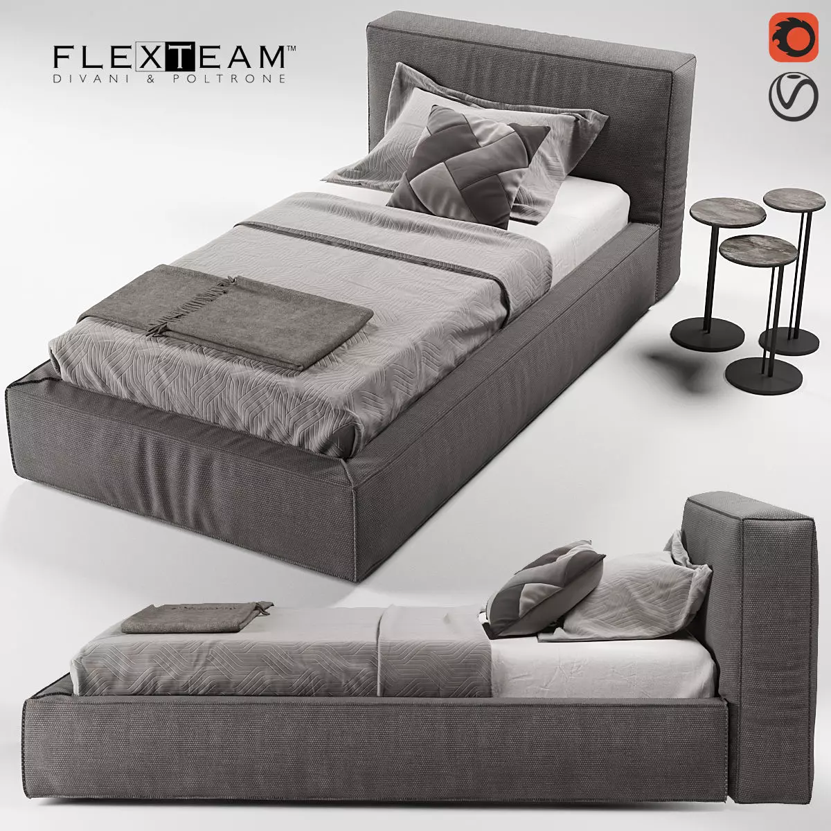 FLEXTEAM SLIM ONE bed single 3D model_0