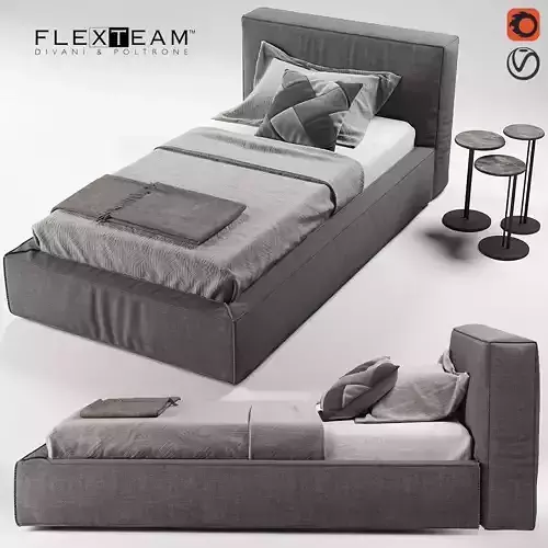 FLEXTEAM SLIM ONE bed single 3D model